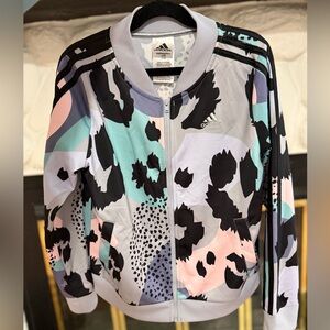Adidas Black and Gray Patterned Jacket